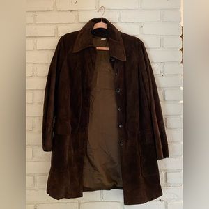 Vintage Brushed Suede Brown Trench